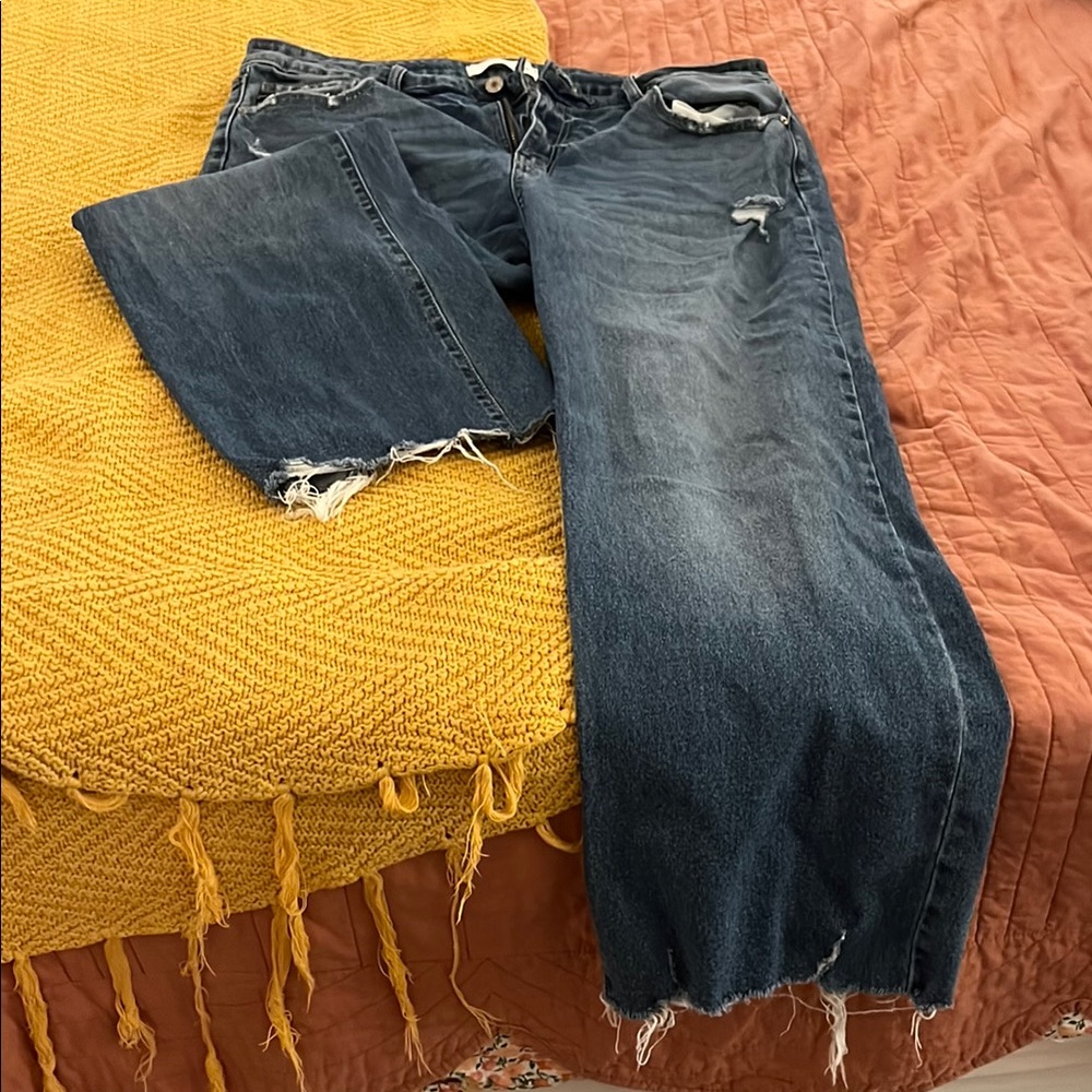 KanCan Distressed Wideleg  Jeans